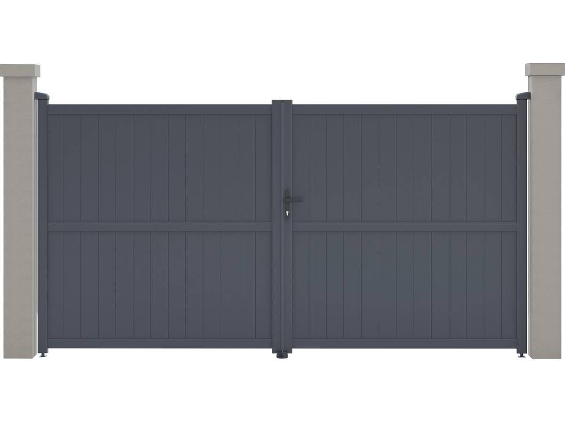 Portón Jardín HABITAT ET JARDIN Maurice (Gris - Aluminio - 349.5x180.9 cm)