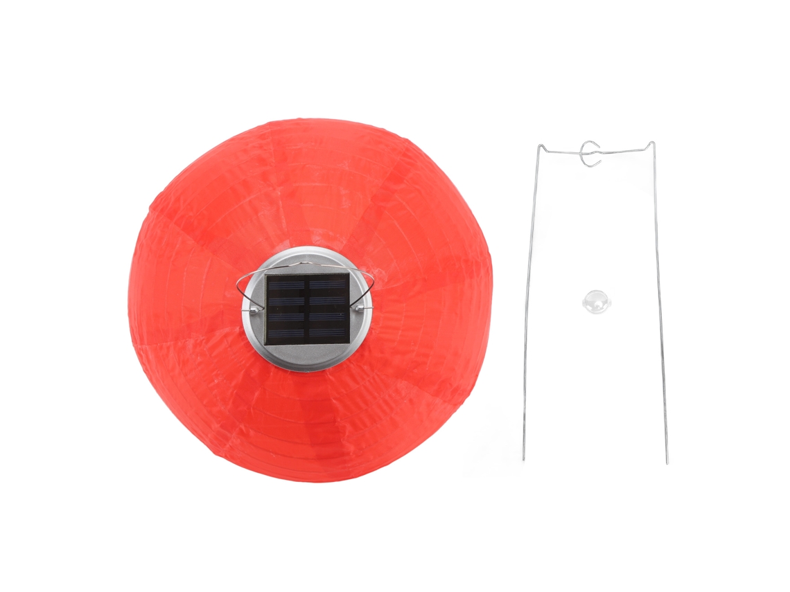 Linterna LED solar estilo chino impermeable IP55 de nailon, colgante para jardín exterior, color rojo, modelo 2026.