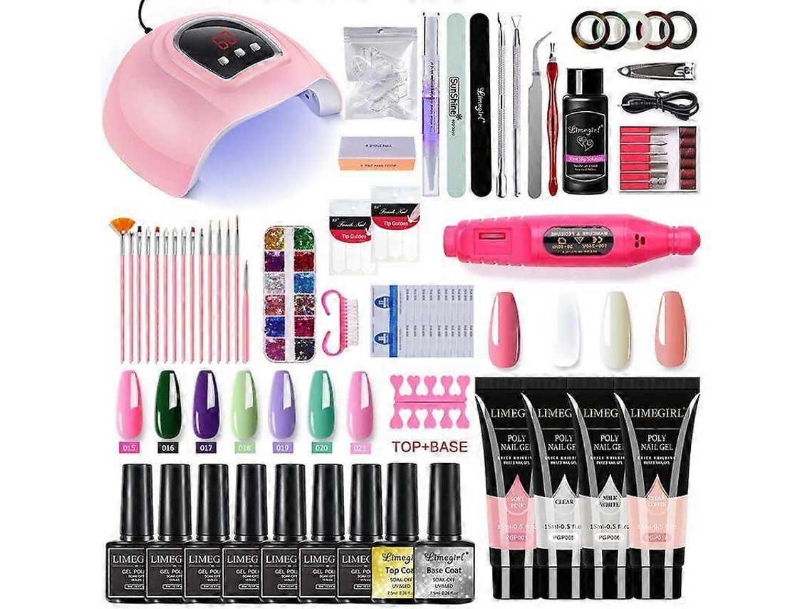 Kit de manicura GOKOCO: set de uñas, esmalte en gel y taladro de uñas con lámpara UV LED.