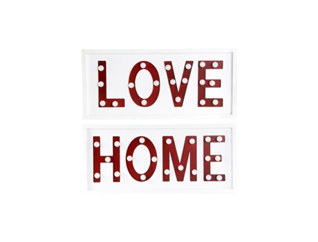 Decoración de Pared DKD Home Decor Blanco Rojo Urbano 48 x 4 x 22 cm (2 Unidades)