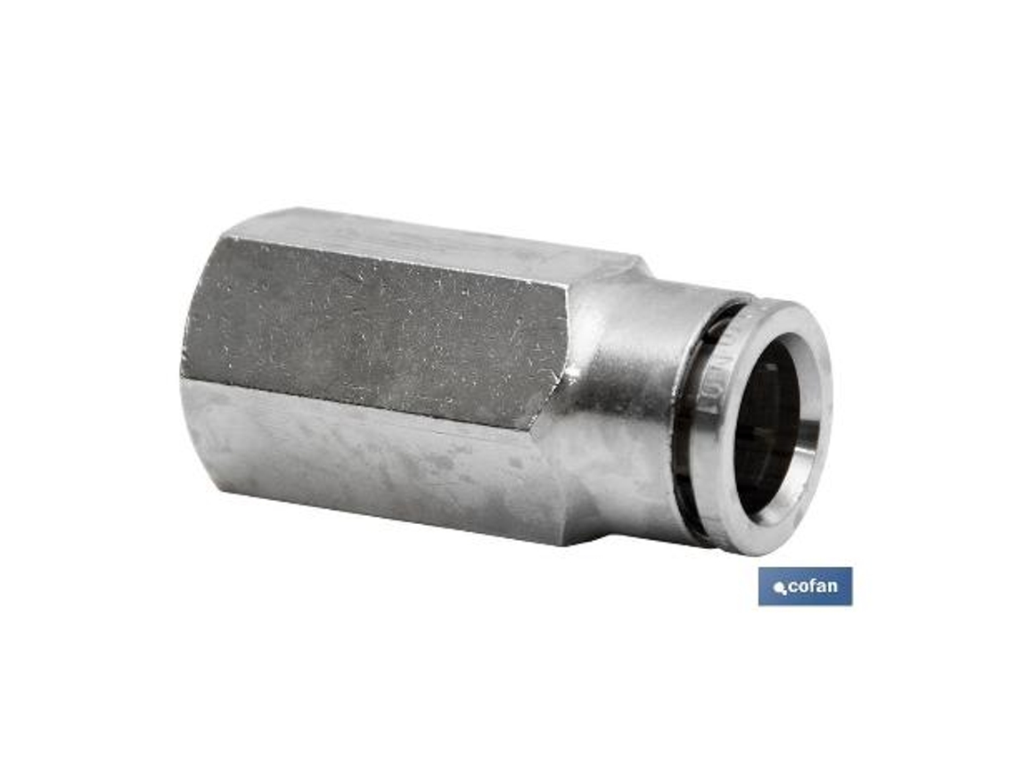 Conexión recta tubo 4mm. hembra 1/4