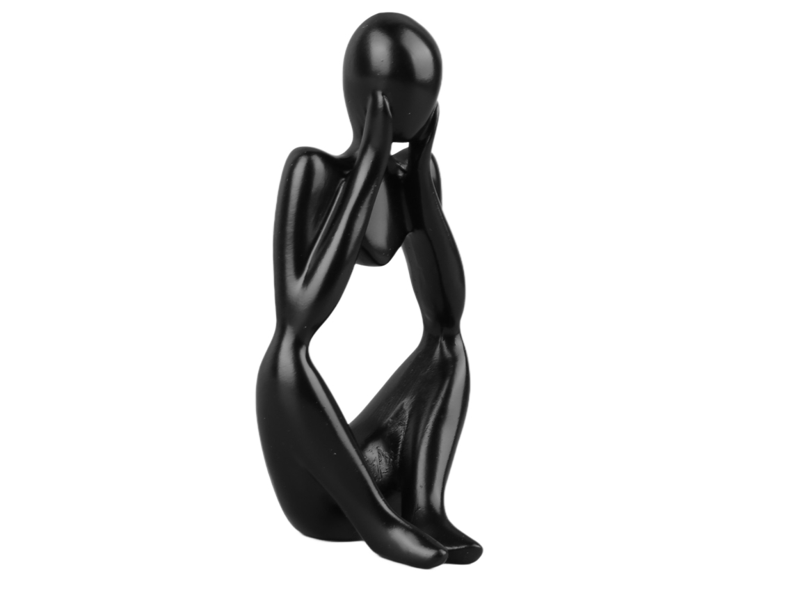 Estatua De Resina De El Pensador, Adorno De Diseño Abstracto Para Sala De Estar U Oficina, Decoración Para Estante Negro