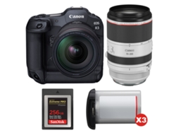EOS R3 + RF 24-70 mm F/2.8 L IS USM + RF 70-200 mm F/2.8 L IS USM + 1 tarjeta Sandisk Extreme Pro de 256 GB Cfexpress tipo B + 3 Canon L + Libro electrónico Pricedirect CANON