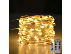 Lâmpada de Fada Led com Plugue Usb e Controle Remoto. MDUG (30 Milhões de Leds de Luz Quente)
