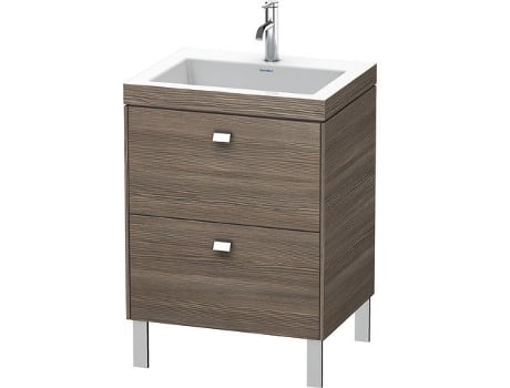 Lavabo para muebles DURAVIT Brioso c-bonded con base de 60,0x48,0 cm 2 extraíbles sin rebosadero con banco para grifos 1 agujero para grifos