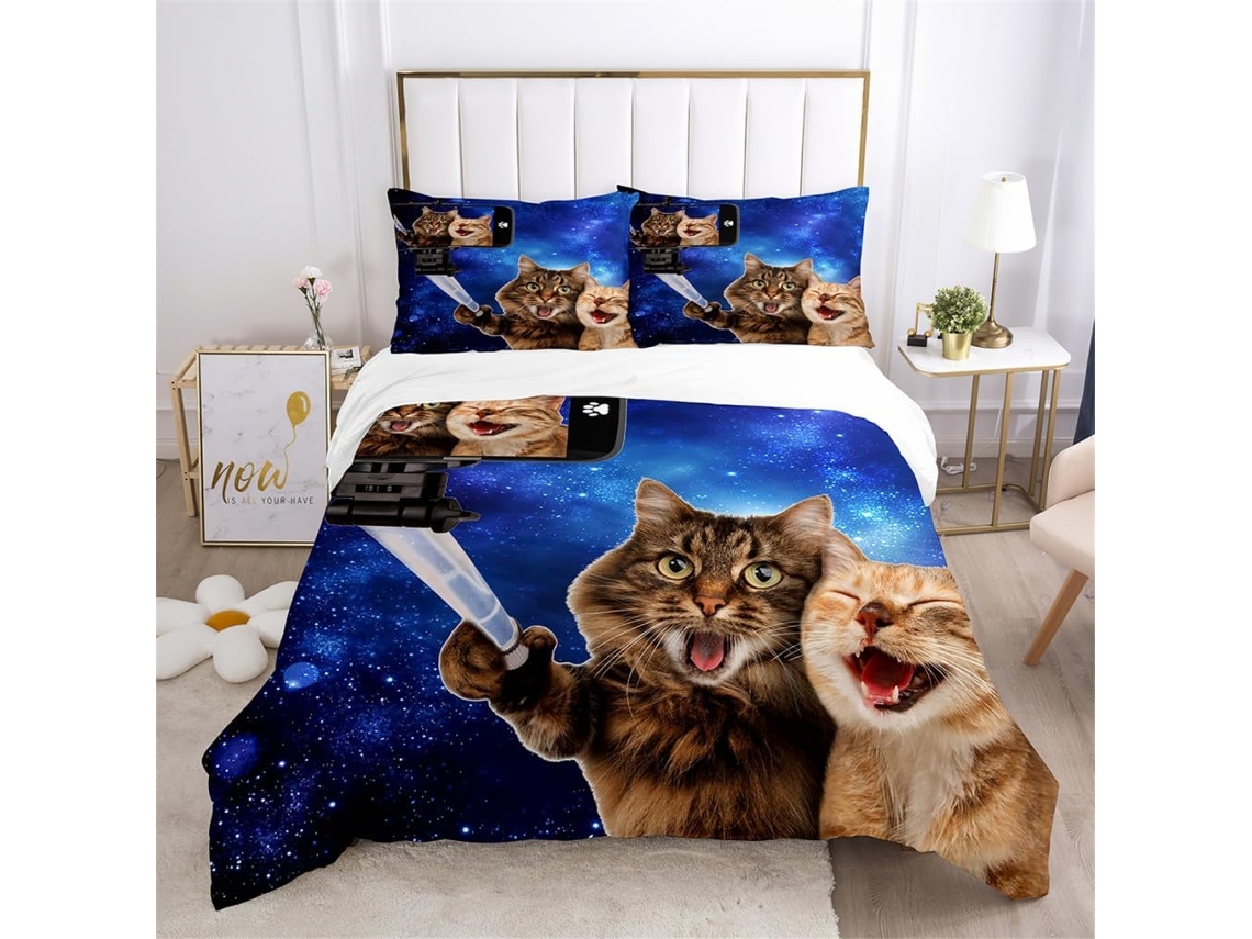 Juego Funda Nórdica Diseño Niños Niñas Adolescentes Ropa Cama Material Microfibra Juego Almohada 140 X 200 Cm