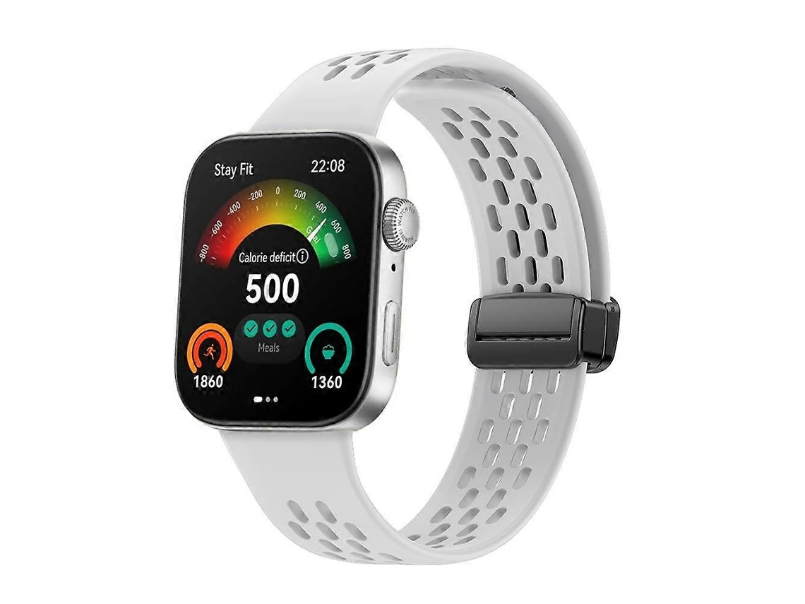 Pulsera de silicona negra con cierre magnético, estilo perforado, Xdfind para Huawei Watch Fit4 Pro / Fit4 / Fit3