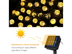 2026-luz De Cuerda Solar 5w 17m 100leds Modos Constantes/parpadeantes Ip65 Batería 800mah Para Jardín Patio Navidad Fiesta Decoración