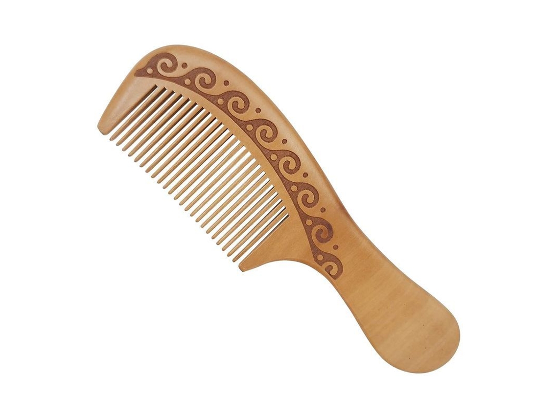 Peine De Madera Antiestático Para Cabello Y Barba, Combate Los Enredos Y Fortalece El Cabello Natural.