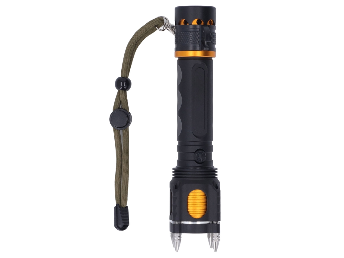 Linterna Led Recargable, Superbrillante, Con Alarma Y Autodefensa Para Acampada Y Uso En Emergencias Al Aire Libre.