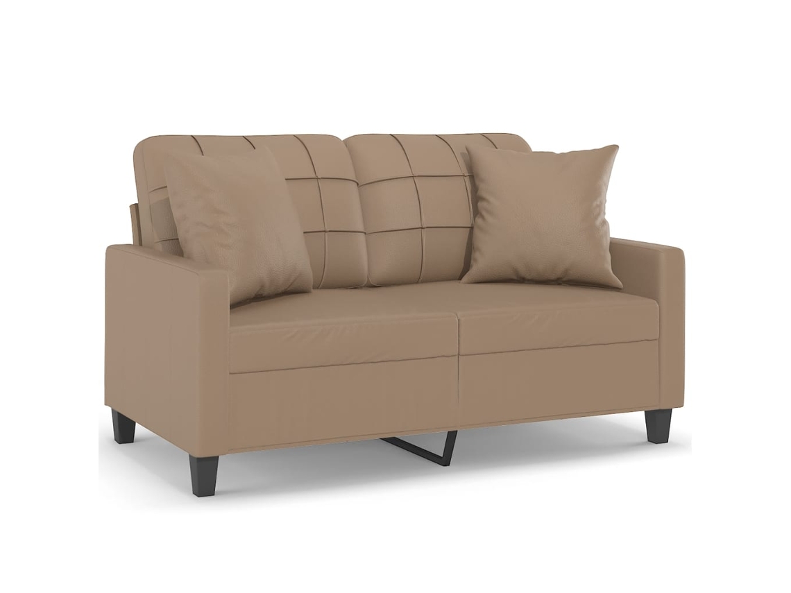Maison Exclusive - Sofá De 2 Plazas Con Cojines Cuero Sintético Capuchino 120 Cm