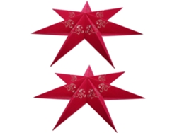 Juego De 2 Adornos Colgantes De Papel Rojo En Forma De Estrella 3d Para Navidad, Bodas Y Bares.