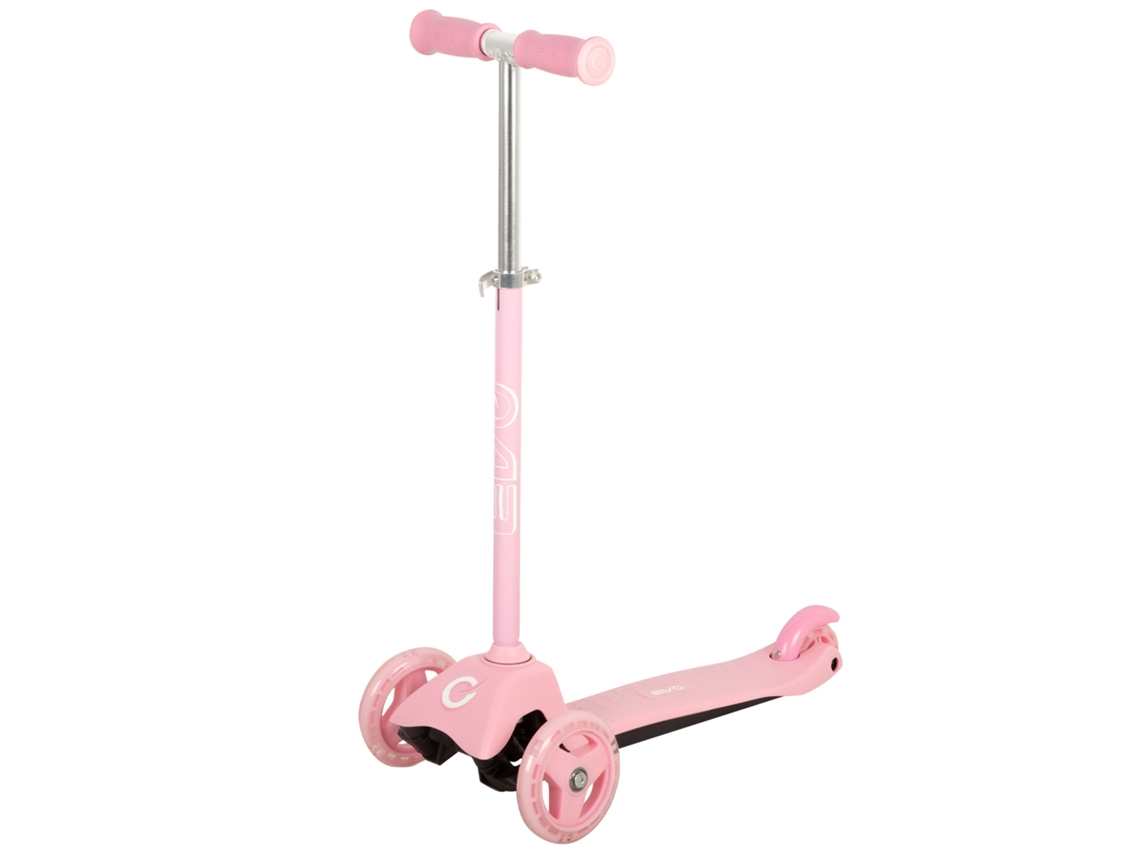 Patinete 3 Ruedas Rosa Ajustable Evo