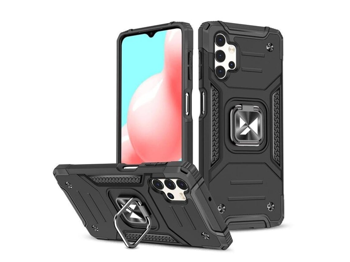 Funda Protectora Con Soporte Magnético Para Samsung Galaxy A13 5g Ring Armor, Color Negro