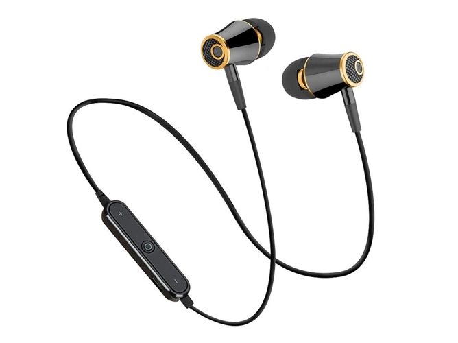 Auriculares Bluetooth Goeik Premium BlackGold (In Ear - Micrófono - Negro)