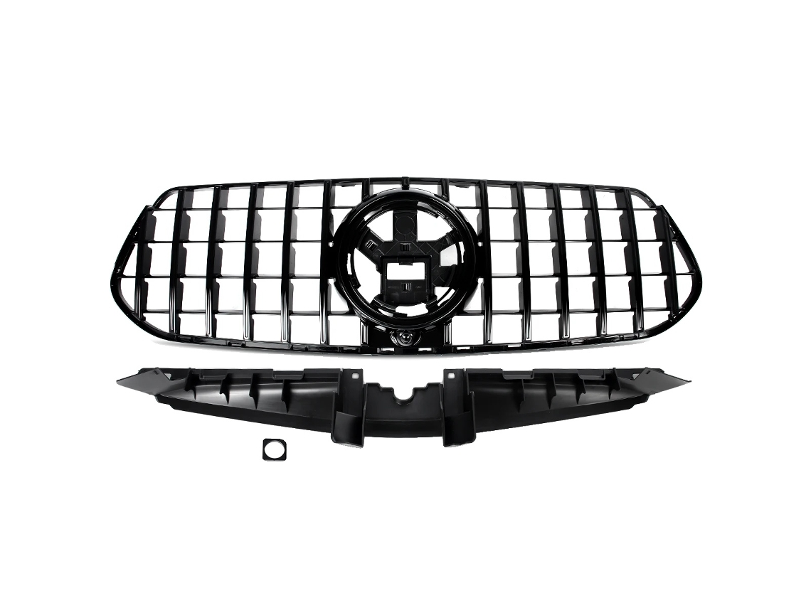 Parrilla delantera estilo Panamericana, compatible con modelos Mercedes-Benz, como se muestra en el equipo original.