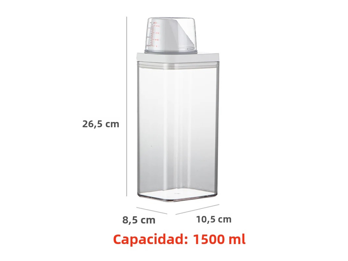 MDUG Recipiente hermético para alimentos, caja de plástico con cuchara (1500 ml)