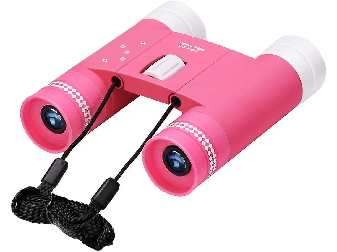 Mini binoculares 10x25 compactos rosas unisex para observación de aves, deportes, senderismo, camping, rosa Bestvite
