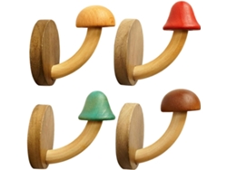 Juego Decorativo Ganchos Pared Madera Maciza