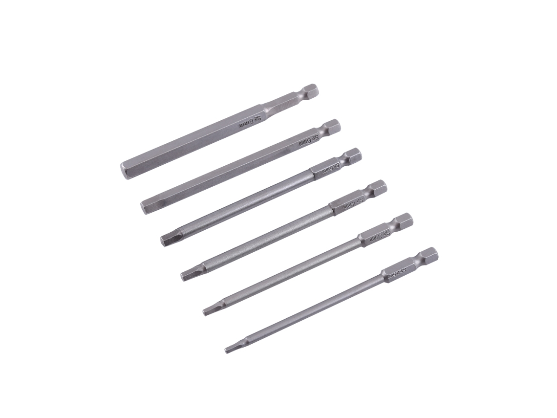 Juego De 6 Puntas De Destornillador Hexagonales Magnéticas De 100 Mm H2.5-h8 1/4" De Acero S2