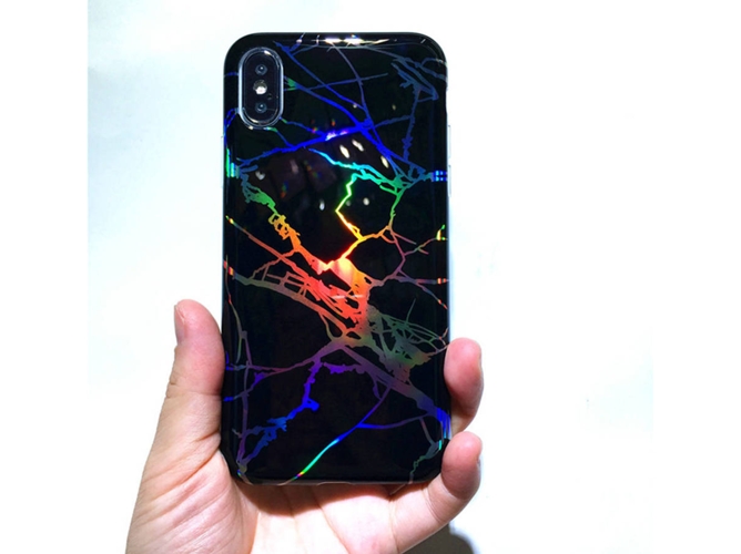 Funda iPhone X, XS WJS Marble Design Negro