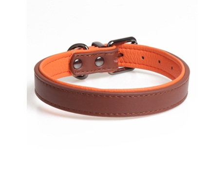 Collar De Cuero Rústico Para Perros De Tamaño Mediano ELKUAIE