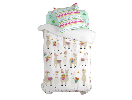 Juego de funda nórdica HAPPYFRIDAY Moshi Moshi Cute Llamas (Multicolor)
