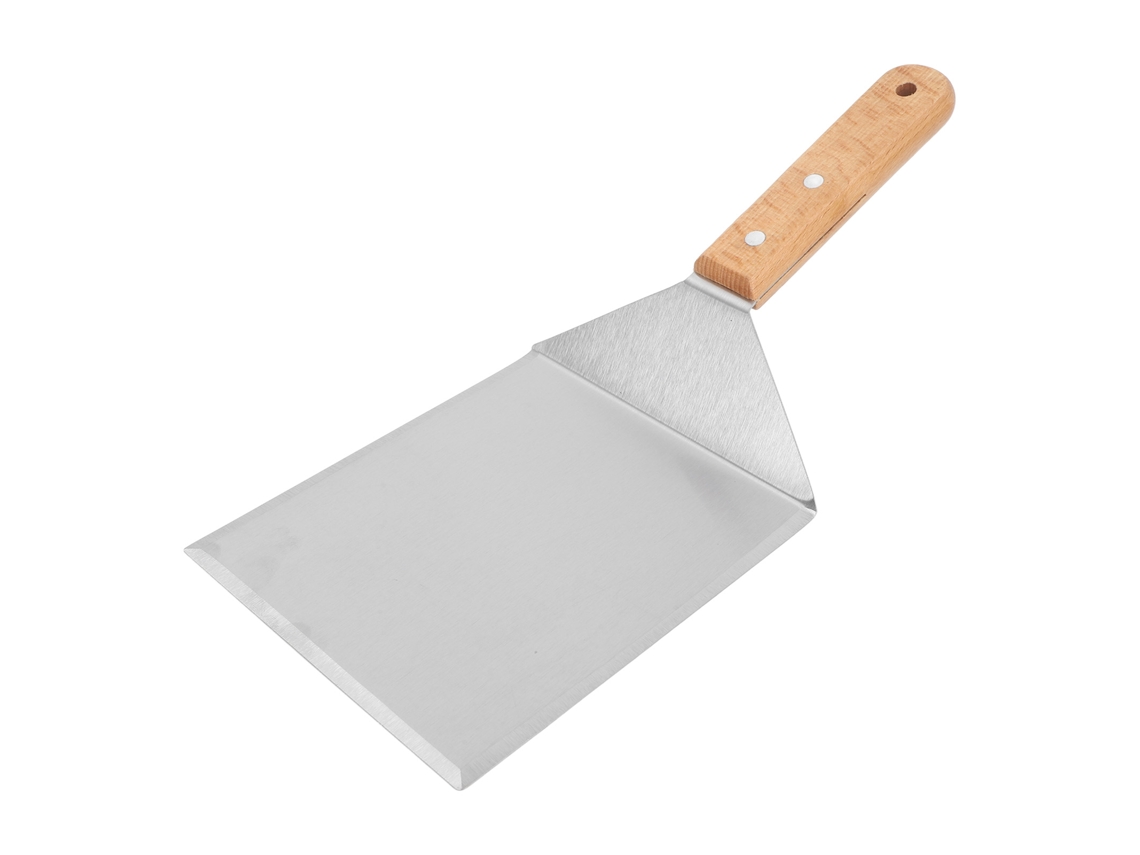 Espátula De Cocina Profesional De Acero Inoxidable Para Pizza, Pasteles Y Tortitas Con Mango De Madera.