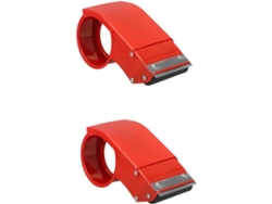 2 Dispensadores de cinta móviles, Dispensador para mini oficina, Soporte para cinta, Rojo.