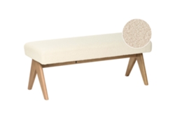 Banco de cama Beliani Tamre De Bouclé blanco 118x46x48