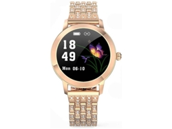 Reloj inteligente para mujer, resistente al agua, con monitor de ritmo cardíaco y sueño, podómetro para Android e iOS Yizhood (dorado)
