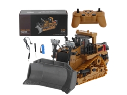 Brinquedo Carregadeira Bj-Front Com Controle Remoto 1:24, Trator Elétrico Com Plástico Pá para Crianças, Mini Carregadeira