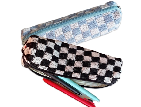 Estuche Para Lápices De Piezas, Bolsa De Almacenamiento De Papelería, Linda Bolsa De Almacenamiento Para Niñas, Negro Blanco Azul Blanco ZMDECQNA 2...