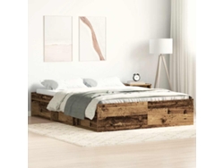 Estructura De Cama Sin Colchón Madera Antigua 120x190 Cm