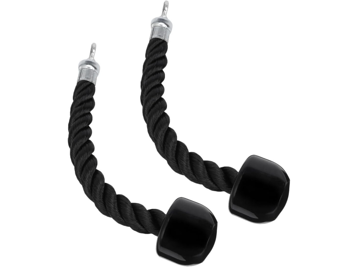 Juego de 2 cuerdas para tríceps de TPR y nailon, duraderas, compatibles con sistemas de entrenamiento, ideales para gimnasios.
