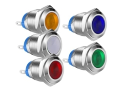 Luz indicadora LED impermeable para aplicaciones marinas, lámpara piloto para tablero con carcasa de metal duradera, cabezal cóncavo y larga vida útil.