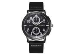 Reloj Hombre Negocio Simple Correa Pu Cuarzo Pulsera Negro