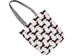 Bolso de hombro grande para mujer con estampado de perro salchicha, diseño sencillo.
