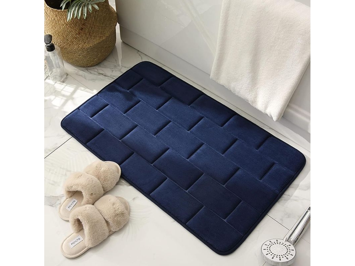 Alfombrilla De Baño Rosa Absorbente De Espuma Viscoelástica Suave Y Antiderrame, Lavable A Máquina.