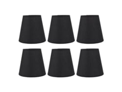 2026-6 Piezas Lámpara Moderna Estilo Simple Sombra De Lámpara Negra Para Bombilla Pequeña E14 Decoración Hogar