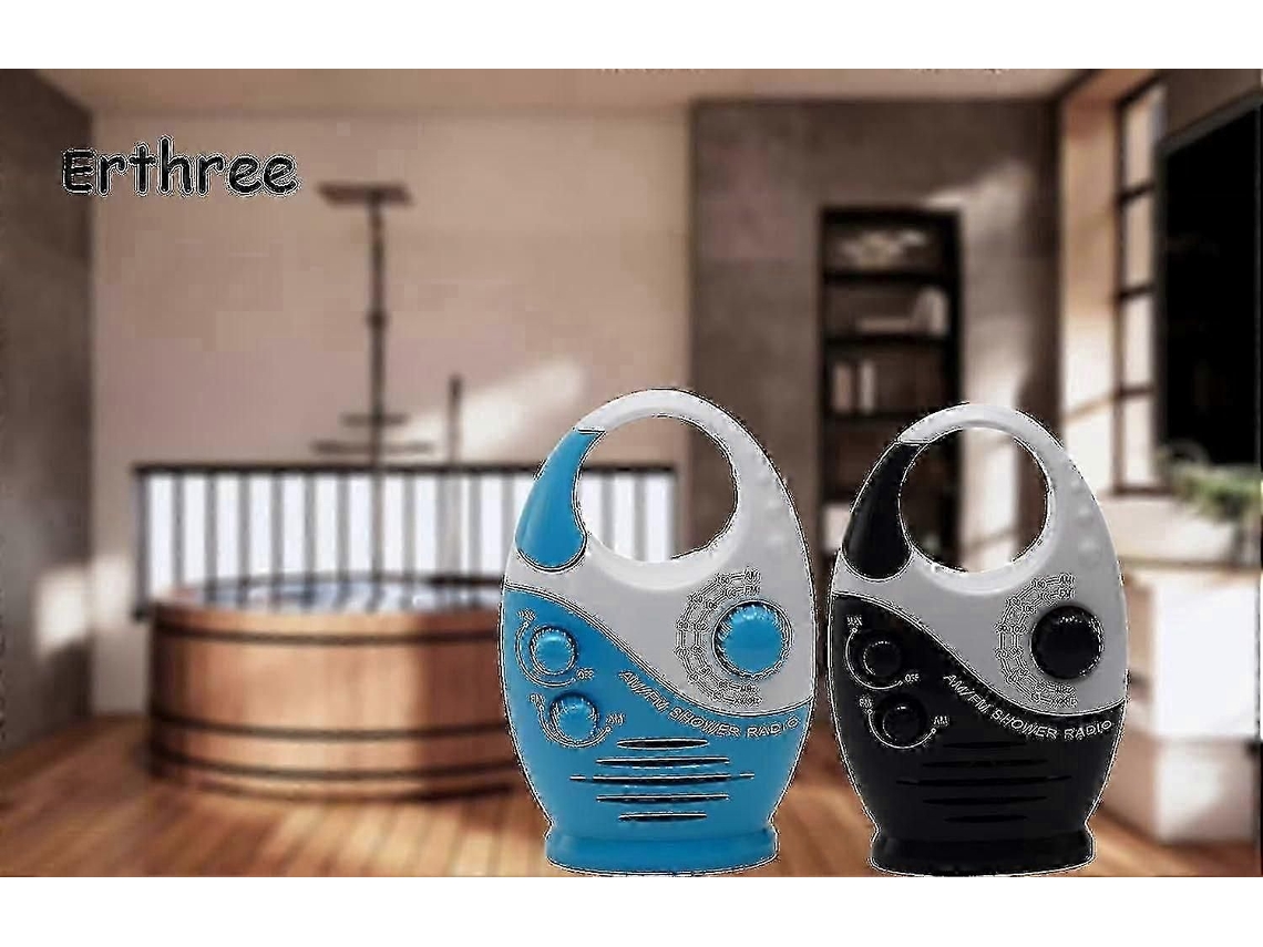 Radio para ducha, radio AM/FM para baño, radio colgante impermeable para ducha con volumen ajustable Qjwl GOKOCO