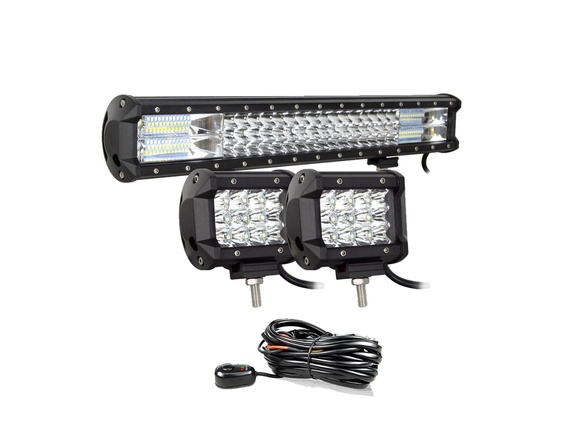 Barra de luz LED, superbrillante, construcción duradera, 20 pulgadas, 2 x 36 W, cable N OEM