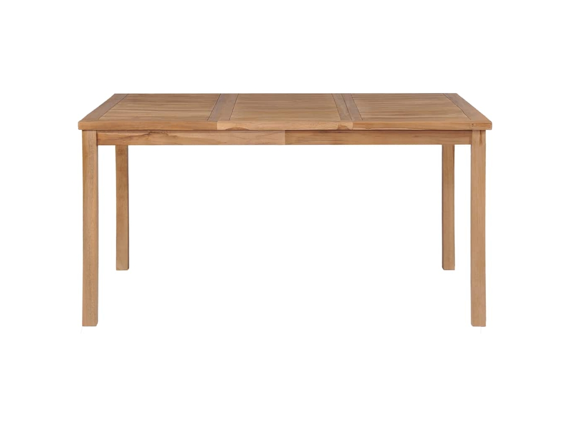Mesa de jardín exterior de 150x90x77 cm, madera maciza de teca HARLANV1