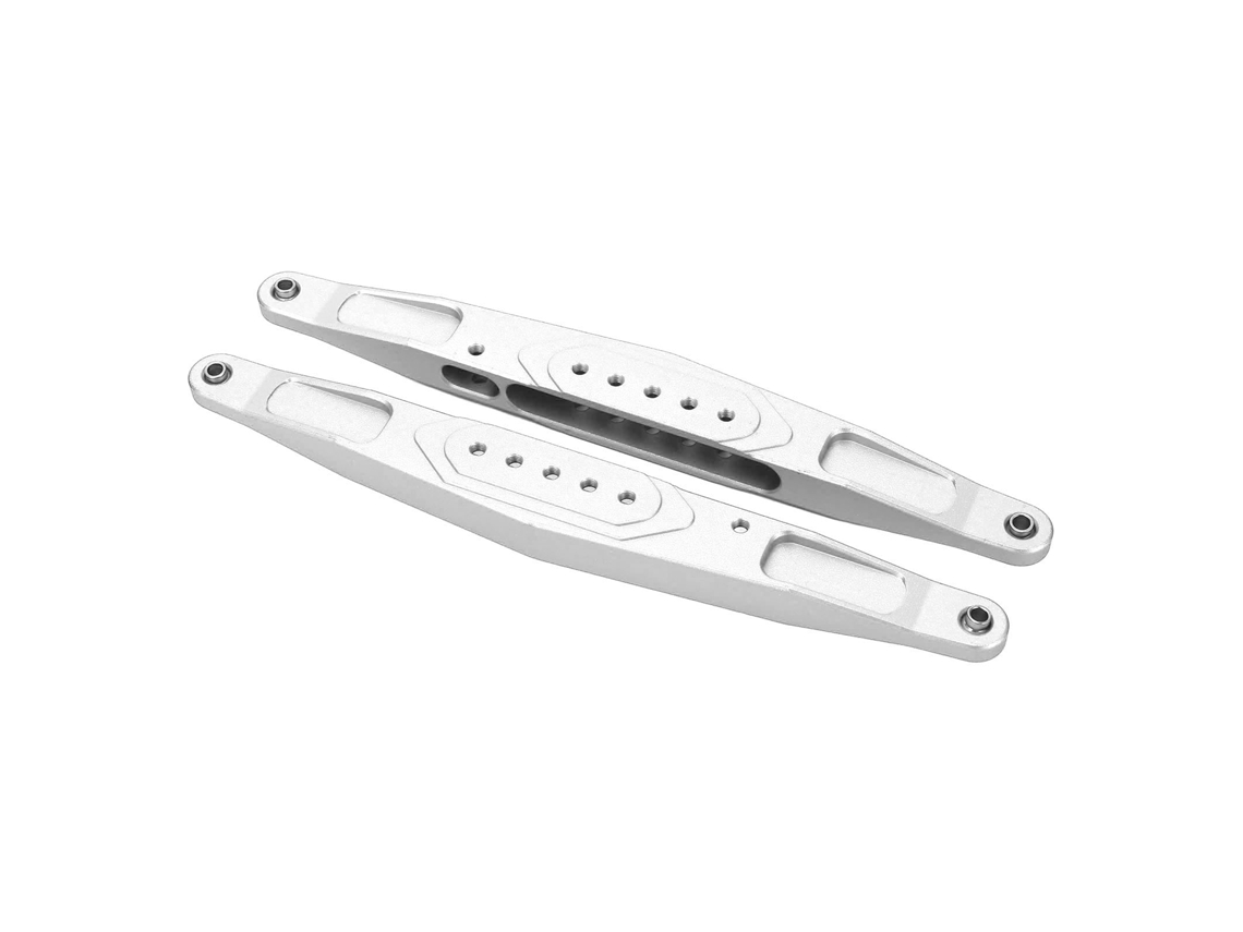 2 Brazos De Suspensión Traseros Inferiores De Aluminio Para Coche Rc Losi Baja Rey Hammer Rey 1/10, Color Plata.