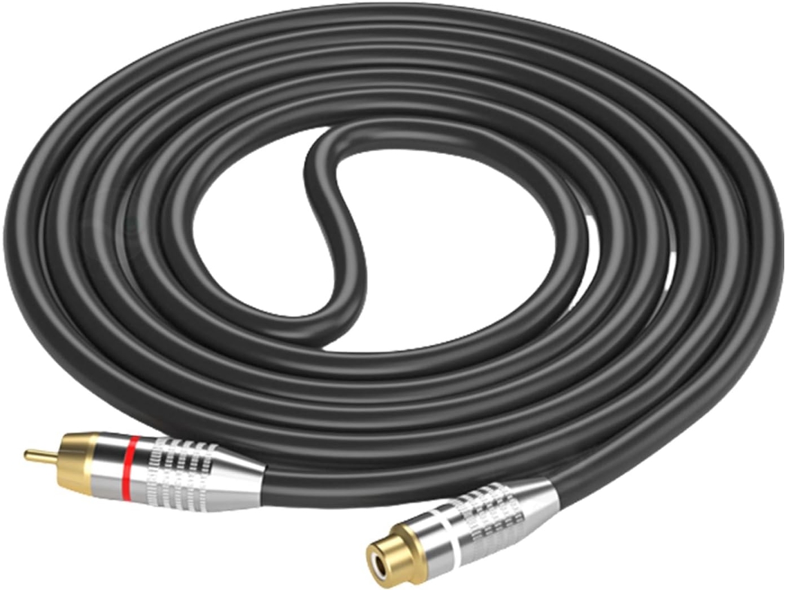 Cable De Extensión Para Subwoofers, Amplificadores Y Sistemas Hifi, Con Conectores Chapados En Oro.