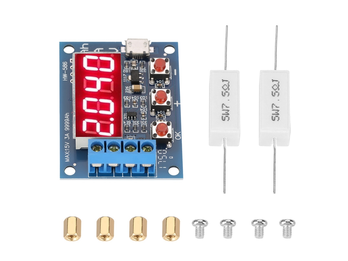 Probador De Capacidad De Batería De 1,2-12 V, Analizador De Descarga Para Baterías De Iones De Litio Y Plomo-ácido 18650.