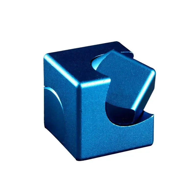 (azul) Fidget Spinner Cuadrado, Cubo De Rubik, Peonza De Aleación De Metal, Juguete Educativo Para Aliviar El Estrés