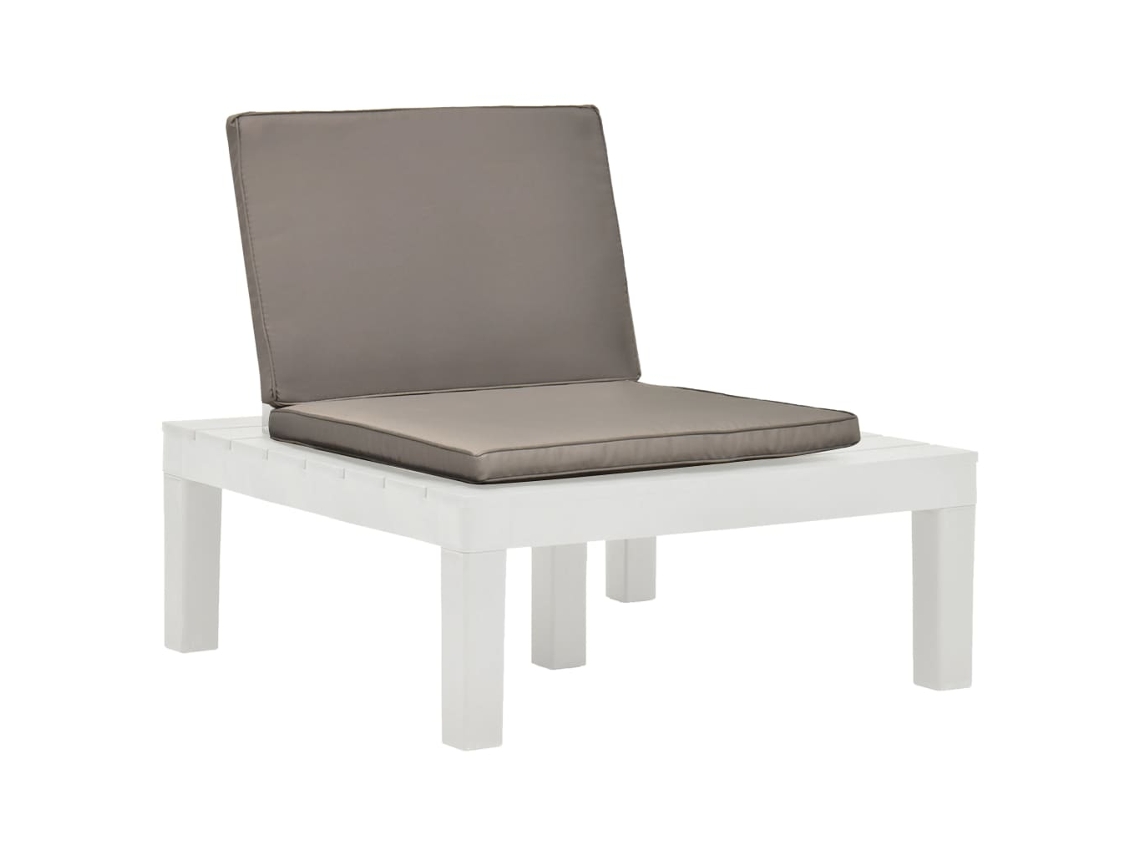 Sillón de jardín DKD Home Decor con cojín de plástico blanco