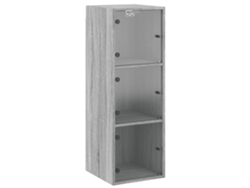 Armario de pared con puertas de cristal 35x37x100 cm Gris Sonoma MAISON EXCLUSIVE