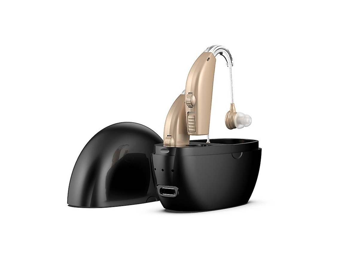 Audífonos digitales - Par de audífonos recargables BTE amplificador de sonido personal premium dorado NICECEE